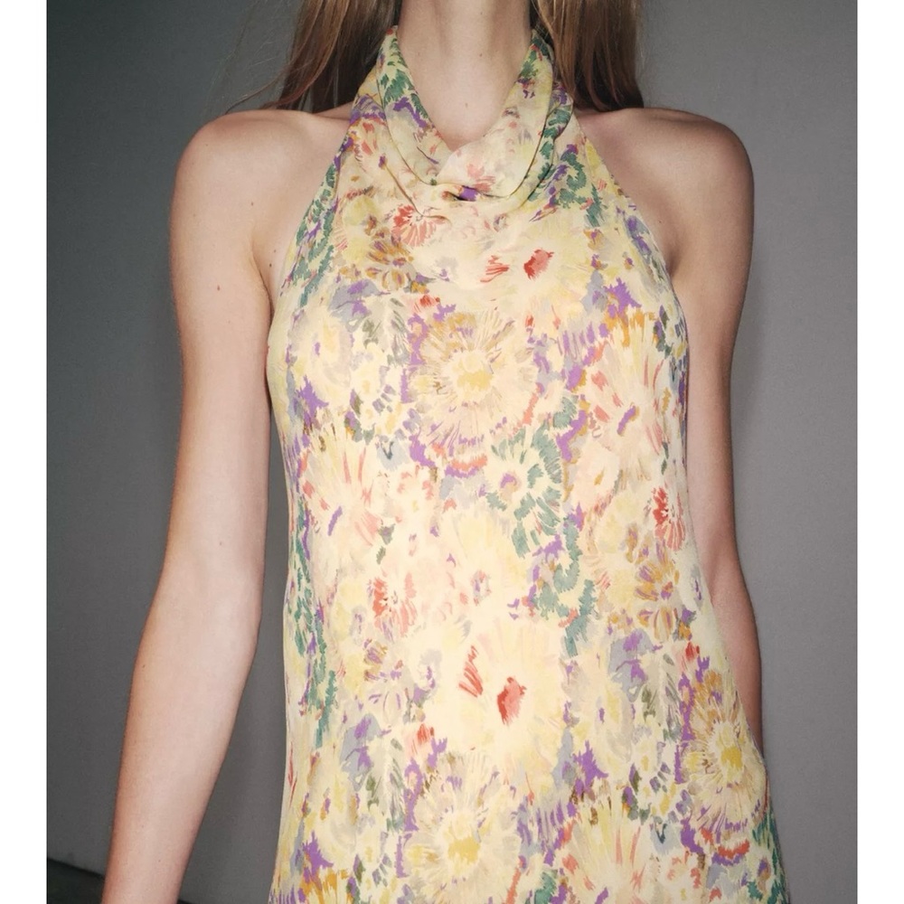 NWT ZARA ZW COLLECTION FLORAL PRINT DRESS - Picture 2 of 8